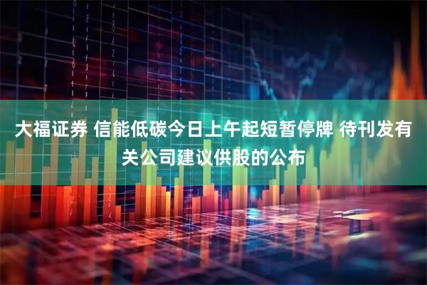 大福证券 信能低碳今日上午起短暂停牌 待刊发有关公司建议供股的公布
